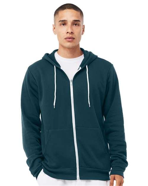 Unisex Sponge Fleece Full-Zip Hoodie Sweatshirt - 3739