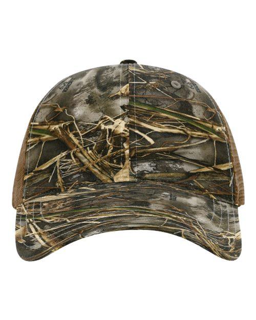 Garment Washed Printed Trucker Cap - 111P