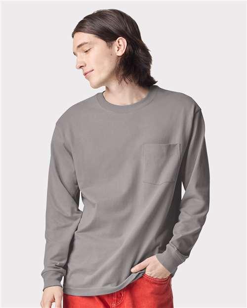 Unisex Super Heavyweight Long Sleeve Pocket Tee - 9410