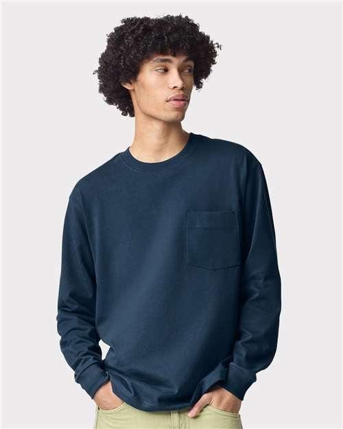 Unisex Super Heavyweight Long Sleeve Pocket Tee - 9410