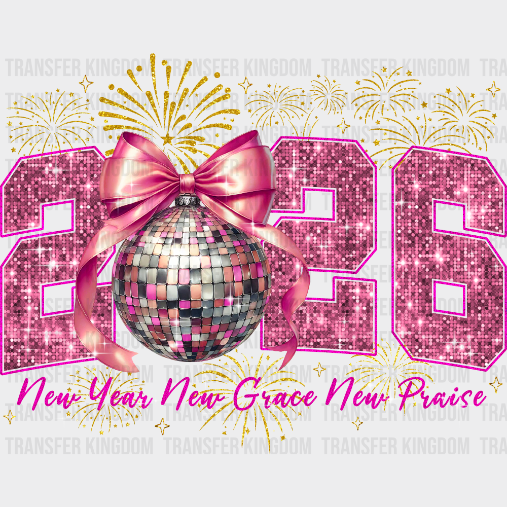 2026 Pink Disco Ball - New Year DTF Transfer