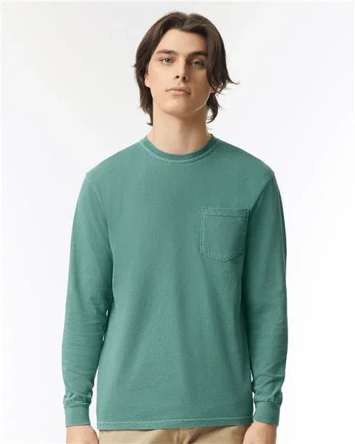 Unisex Garment-Dyed Heavyweight Long Sleeve Pocket T-Shirt - 4410