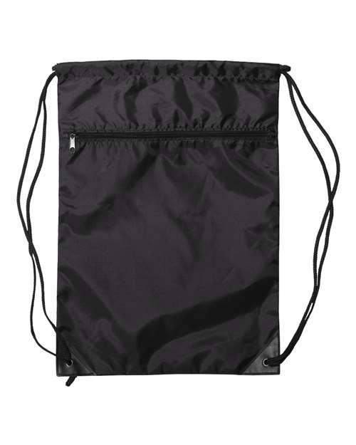 Zippered Drawstring Backpack - 8888