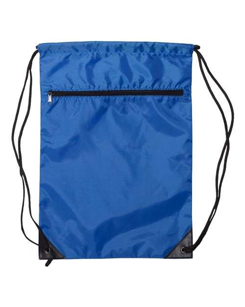 Zippered Drawstring Backpack - 8888