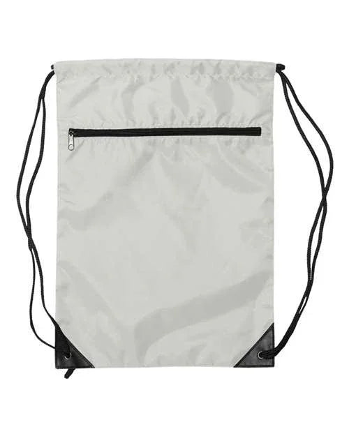Zippered Drawstring Backpack - 8888