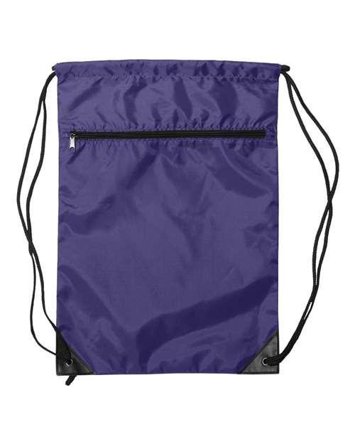 Zippered Drawstring Backpack - 8888