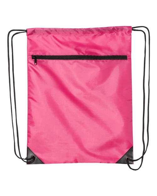 Zippered Drawstring Backpack - 8888