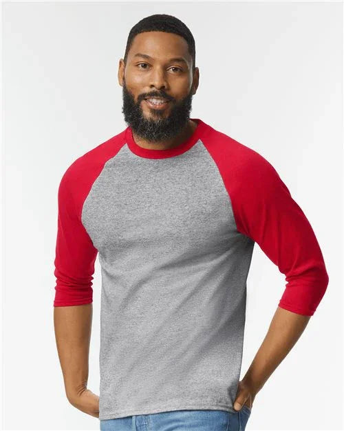 Unisex Heavy Cotton™ Raglan Three-Quarter Sleeve T-Shirt - 5700