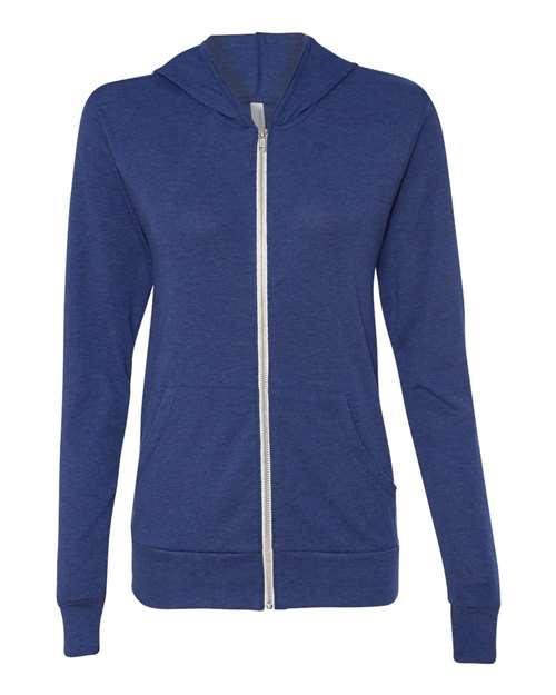 Unisex Triblend Lightweight Full-Zip Hooded Long Sleeve Tee - 3939