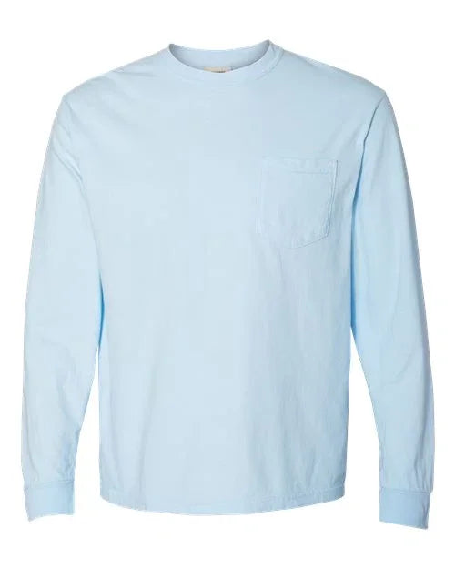 Garment-Dyed Heavyweight Long Sleeve Pocket T-Shirt - S - Transfer Kingdom
