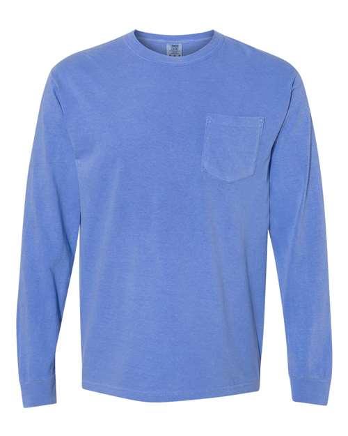 Garment-Dyed Heavyweight Long Sleeve Pocket T-Shirt - S - Transfer Kingdom