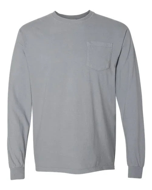 Garment-Dyed Heavyweight Long Sleeve Pocket T-Shirt - S - Transfer Kingdom