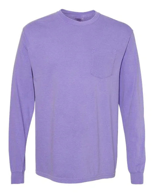 Garment-Dyed Heavyweight Long Sleeve Pocket T-Shirt - S - Transfer Kingdom