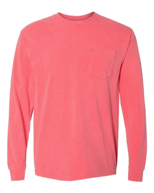 Garment-Dyed Heavyweight Long Sleeve Pocket T-Shirt - S - Transfer Kingdom