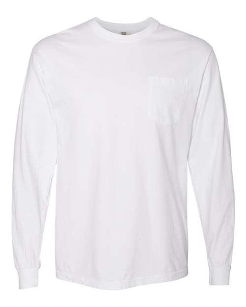 Garment-Dyed Heavyweight Long Sleeve Pocket T-Shirt - S - Transfer Kingdom