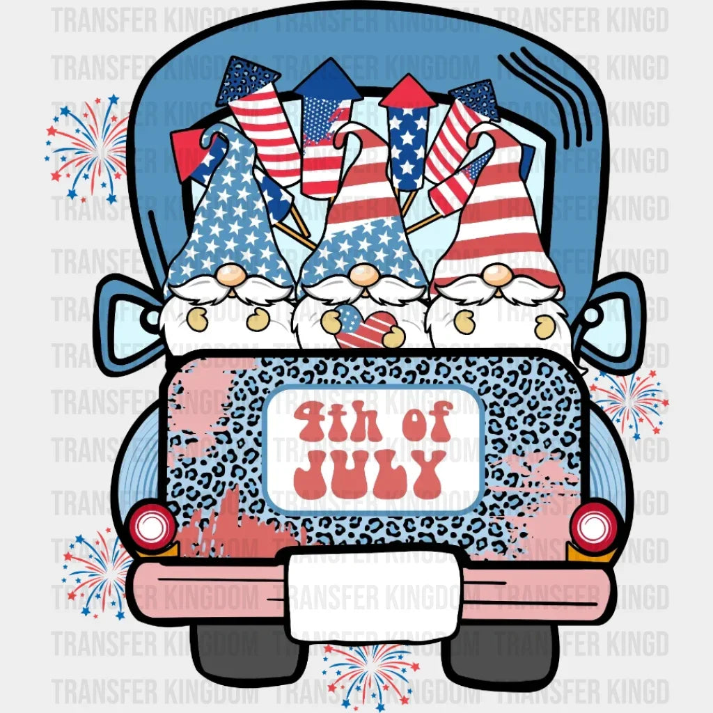 4Th Of July Truck Dtf Transfer