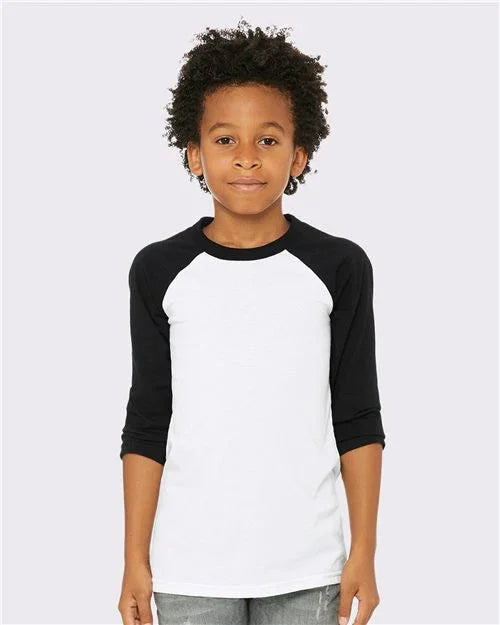 Youth Three-Quarter Sleeve Baseball Tee - 3200Y