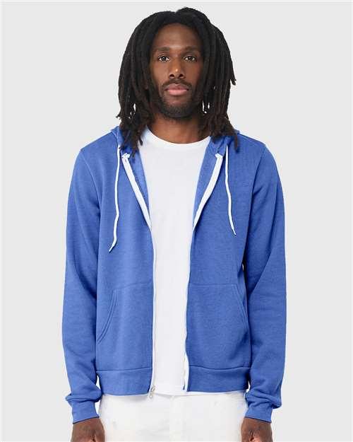 Unisex Sponge Fleece Full-Zip Hoodie Sweatshirt - 3739