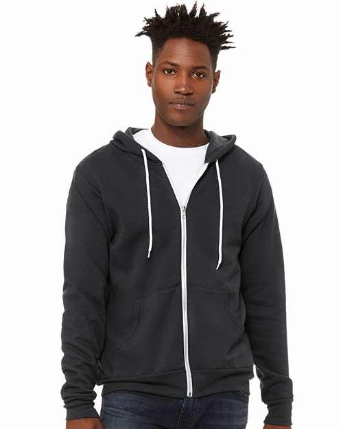 Unisex Sponge Fleece Full-Zip Hoodie Sweatshirt - 3739