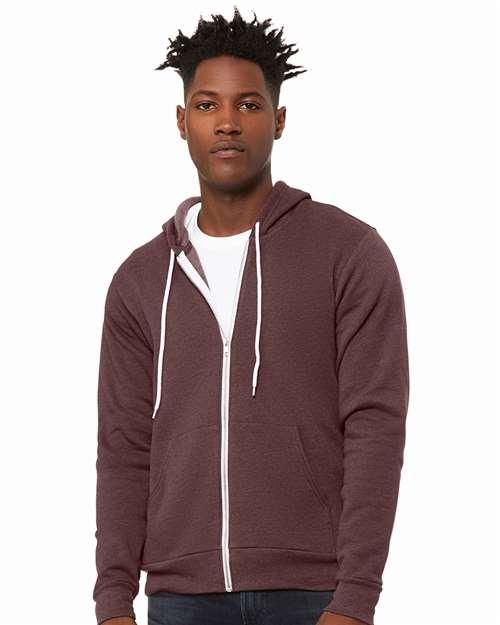 Unisex Sponge Fleece Full-Zip Hoodie Sweatshirt - 3739