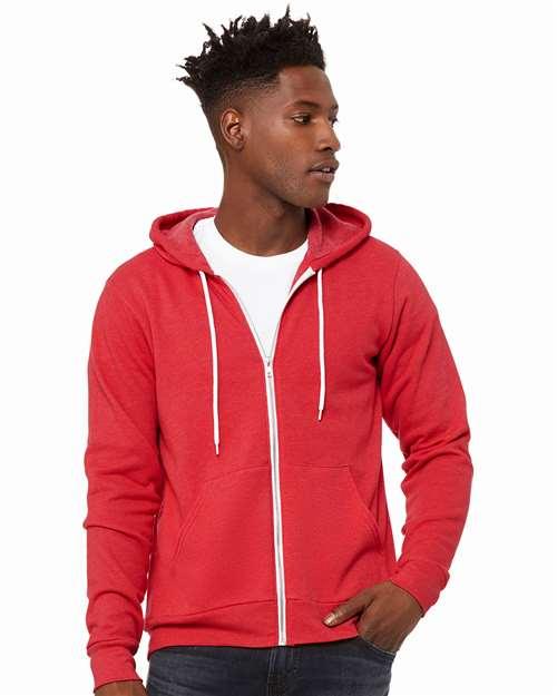 Unisex Sponge Fleece Full-Zip Hoodie Sweatshirt - 3739
