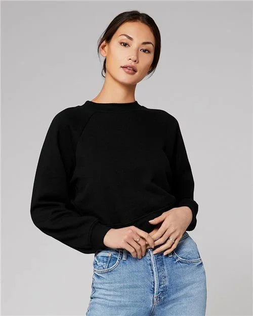 Women's Crop Raglan Crewneck Sweatshirt - 7505