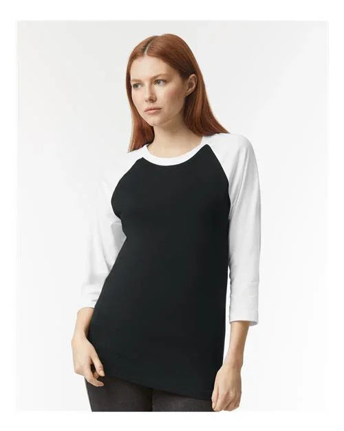 Unisex CVC Three-Quarter Sleeve Tee - 2003CVC