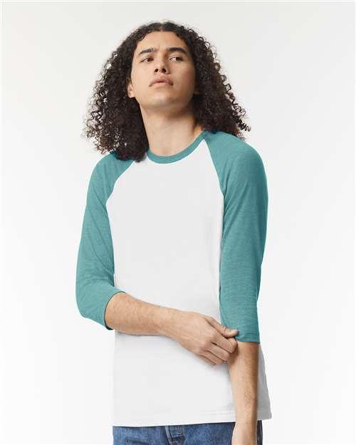 Unisex CVC Three-Quarter Sleeve Tee - 2003CVC