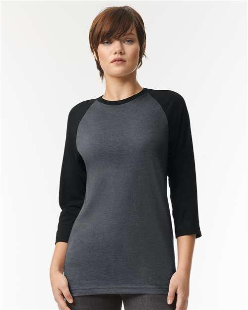 Unisex CVC Three-Quarter Sleeve Tee - 2003CVC
