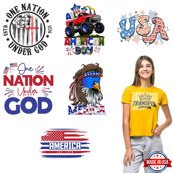 4th Of July - Premade Gang Sheet - 6 PCS 10 INCH (Version 2)