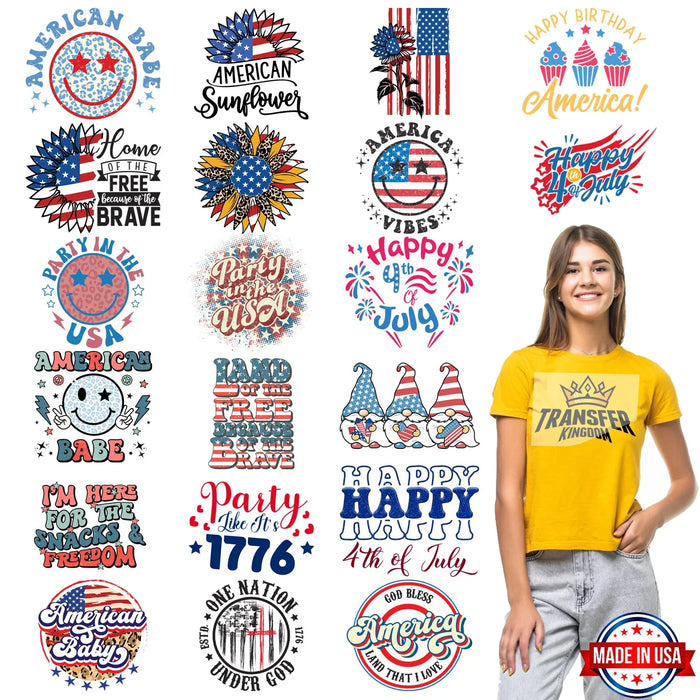 4th Of July - Premade Gang sheet - 20 PCS 10 INCH (Version 2)