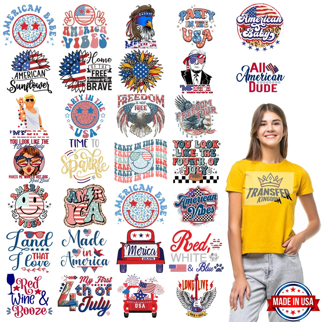 4th Of July Premade Gang sheet - 30 PCS 10 INCH - Transfer Kingdom