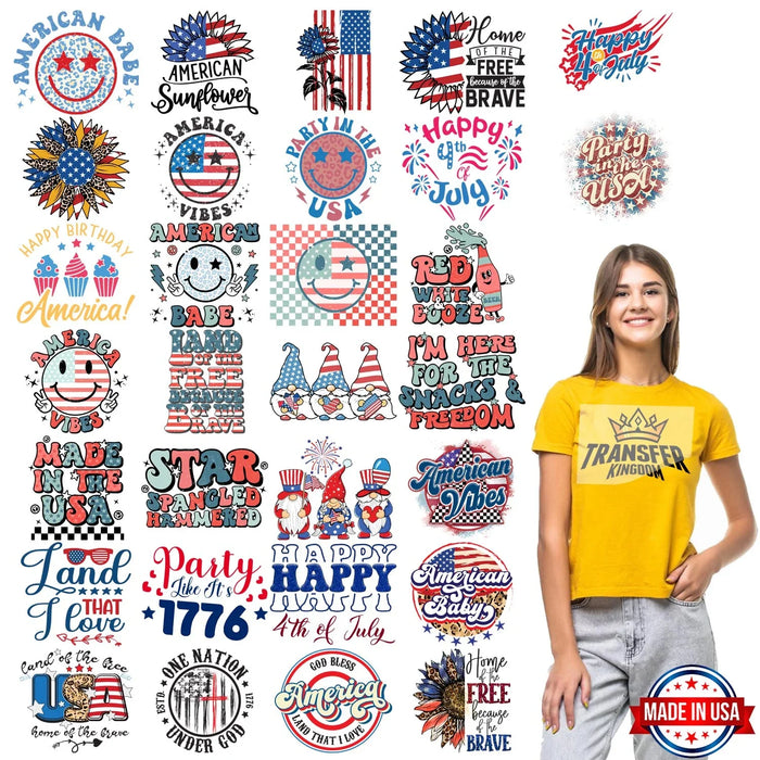 4th Of July Premade Gang sheet - 30 PCS 10 INCH (Variation 3)