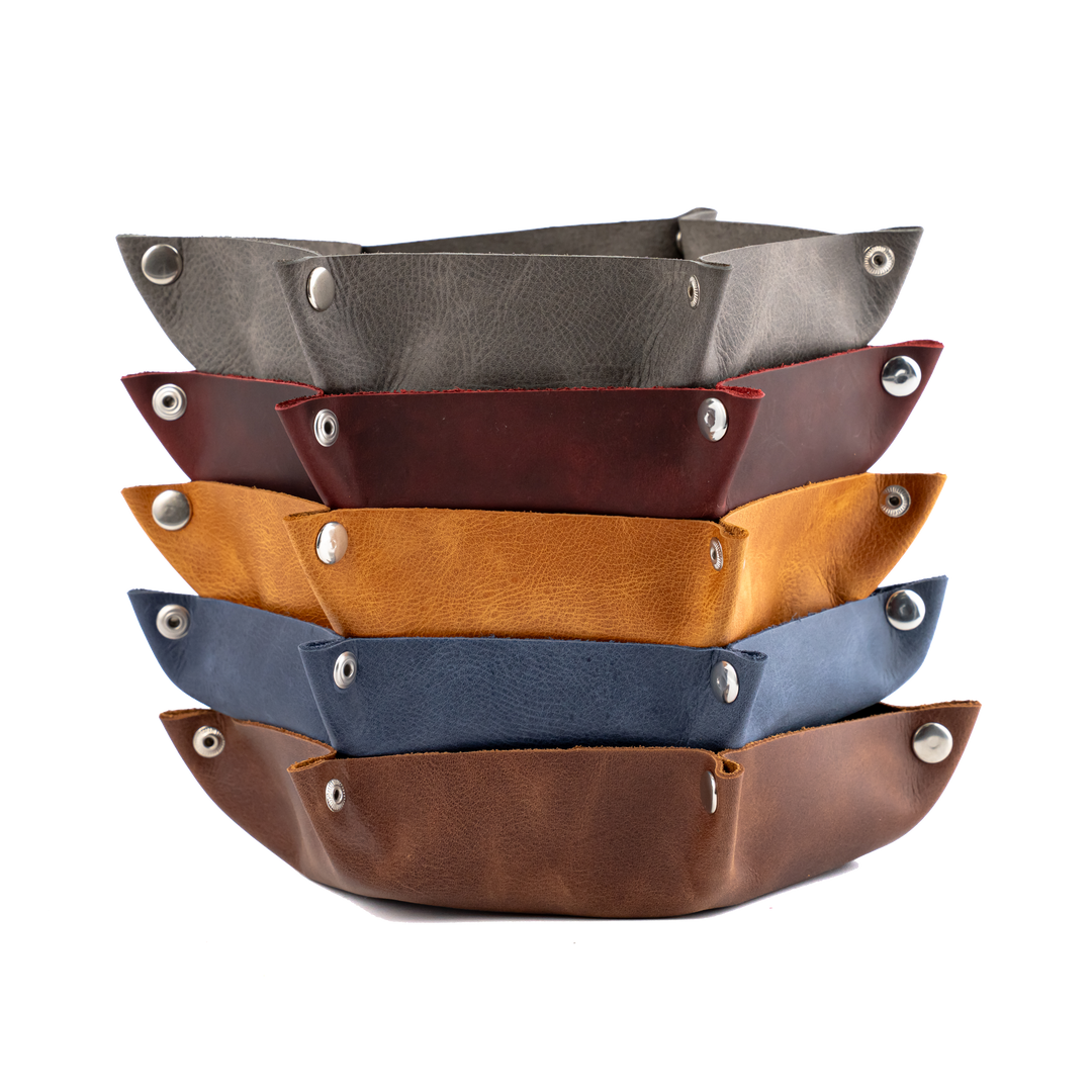 Custom Engraved Leather Hexagon Tray
