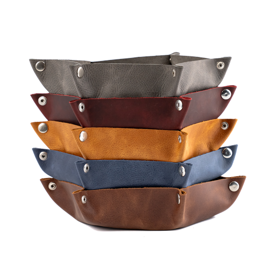 Custom Engraved Leather Hexagon Tray