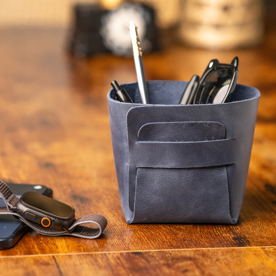 Custom Engraved Leather Desk Box