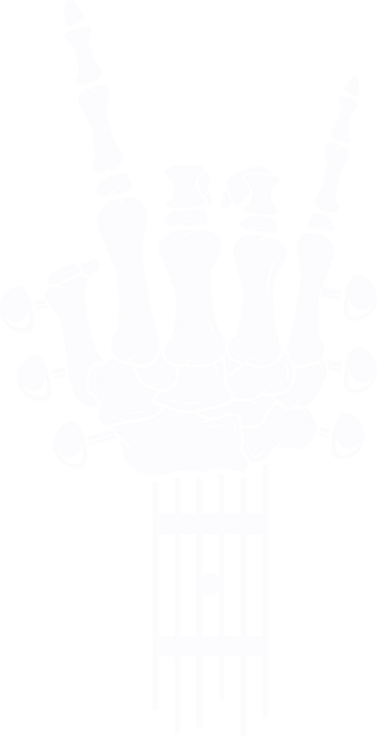 Skeleton Guitar Headstock - Music DTF Transfers transfer-kingdom Light Color Design (See Imaging)