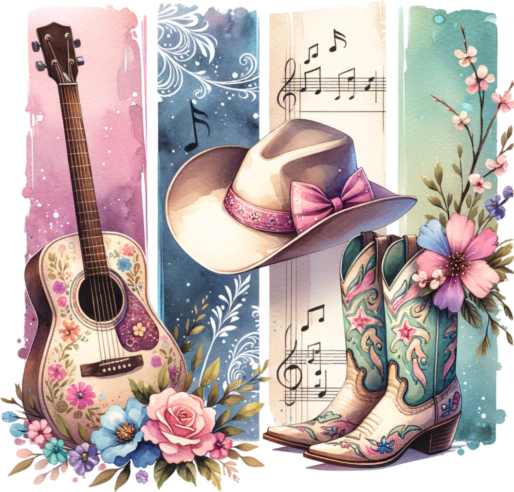 Country Girl Guitar - Music DTF Transfers transfer-kingdom