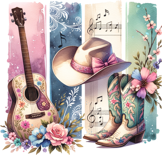 Country Girl Guitar - Music DTF Transfers transfer-kingdom