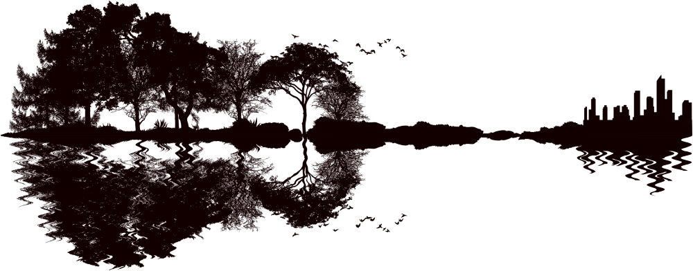 Guitar Silhouette - Music DTF Transfers transfer-kingdom Light Color Design (See Imaging)