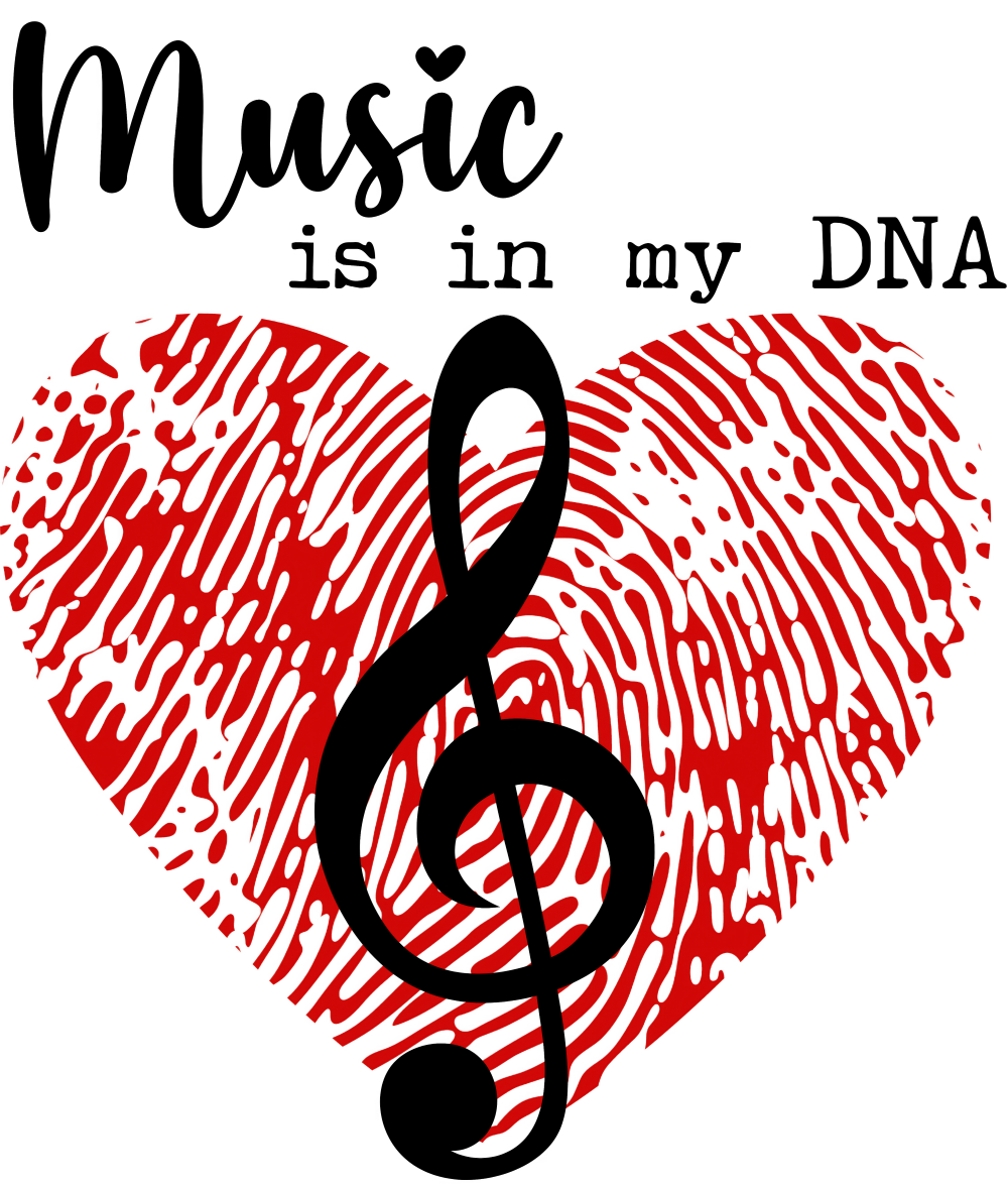 Music Is In My DNA - Music DTF Transfers transfer-kingdom Dark Color Design (See Imaging)