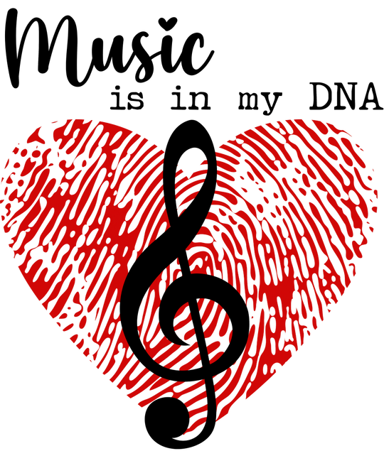 Music Is In My DNA - Music DTF Transfers transfer-kingdom Dark Color Design (See Imaging)