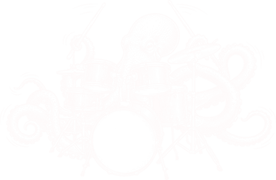 Octopus Drumming B&W - Music DTF Transfers transfer-kingdom Light Color Design (See Imaging)