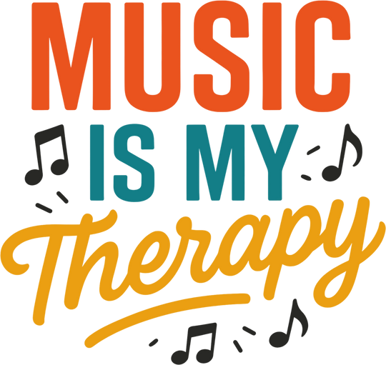 Music Is My Therapy - Music DTF Transfers transfer-kingdom Dark Color Design (See Imaging)