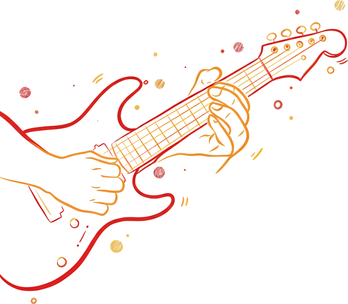 Guitar Playing - Music DTF Transfers