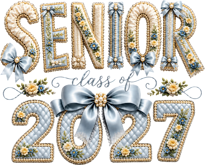 Senior Class Of 2027, Blue Ribbon - Senior DTF Transfers