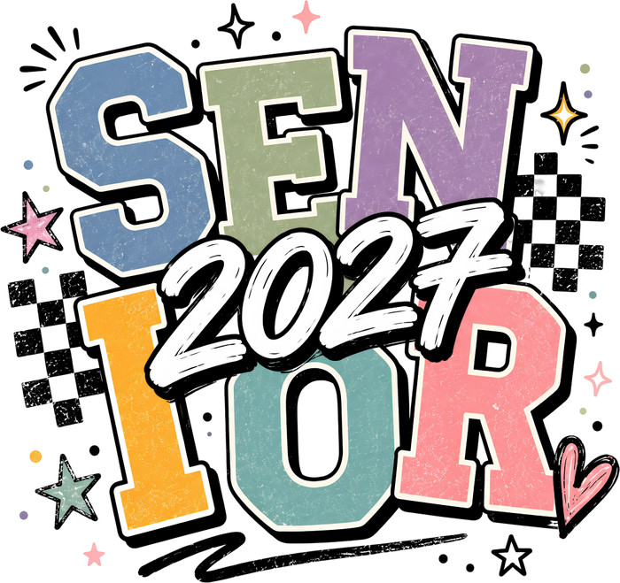 Senior 2027 Colorful Oldschool - Senior DTF Transfers