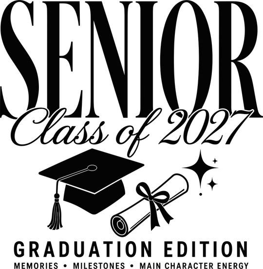 Senior Class Of 2027 Graduation Edition B&W - Senior DTF Transfers