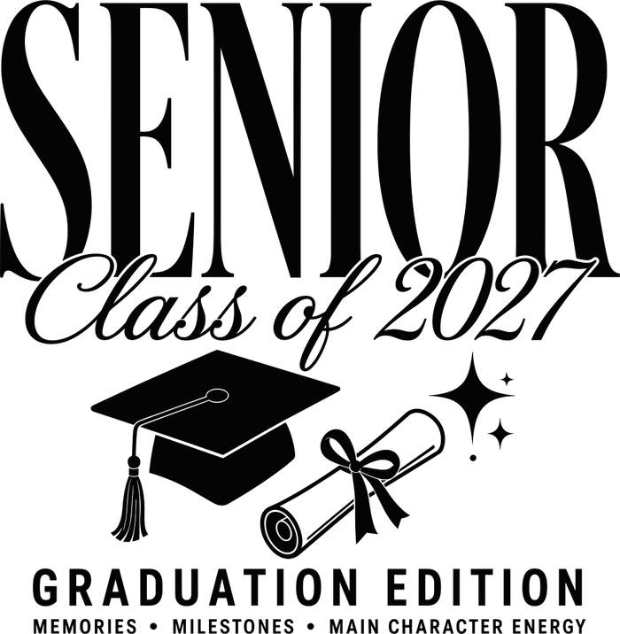 Senior Class Of 2027 Graduation Edition B&W - Senior DTF Transfers