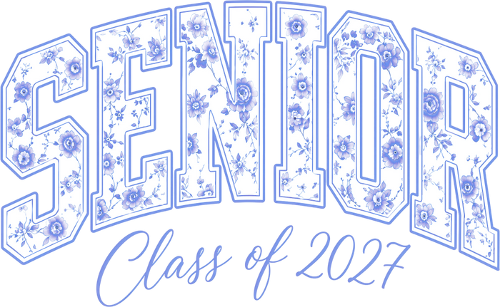 Senior Class Of 2027, Blue & Pink - Senior DTF Transfers